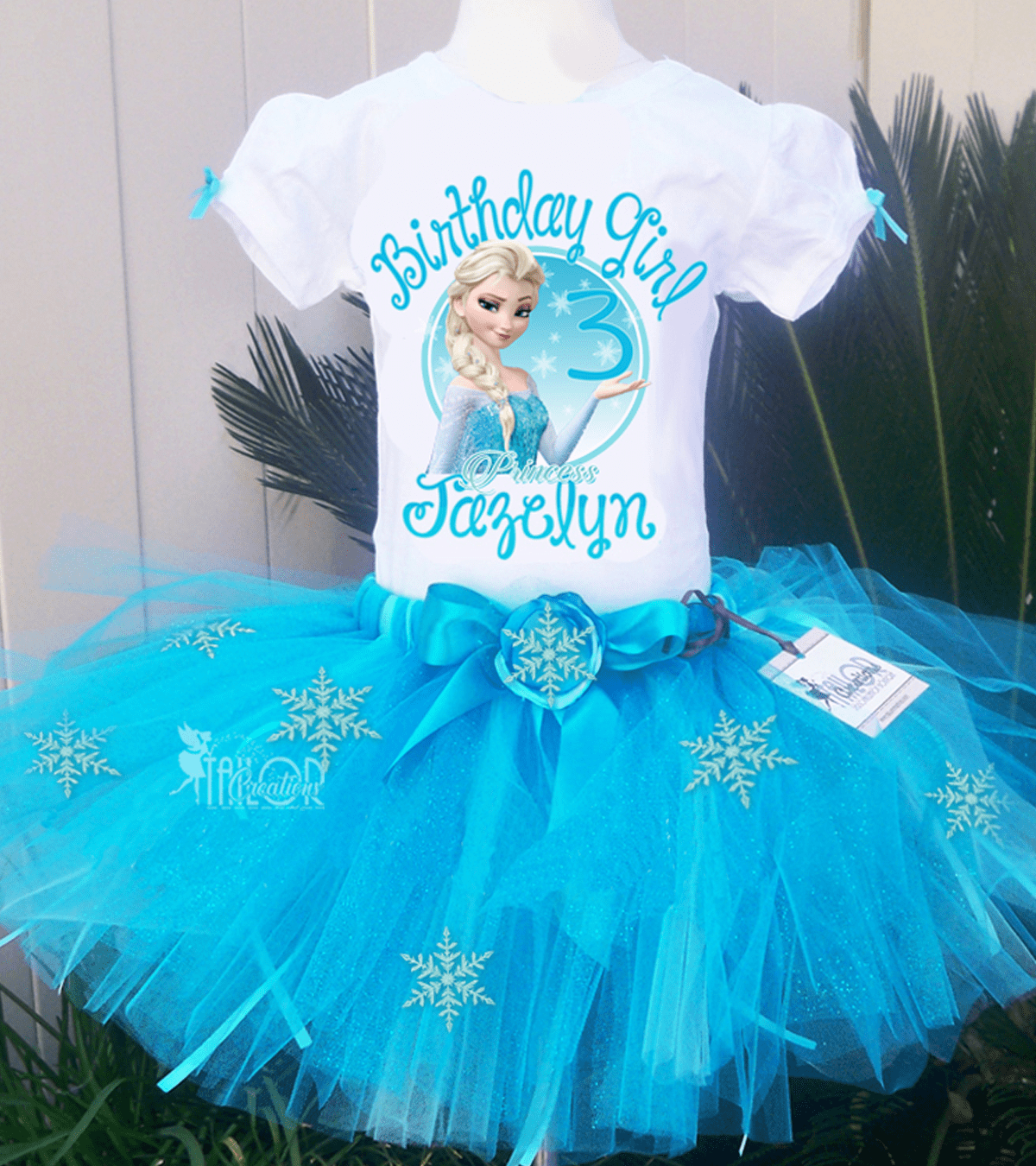 Frozen Elsa Glitter Birthday Tutu Outfit - Ice Princess Frozen Birthday Party Tutu Jacket Outfit