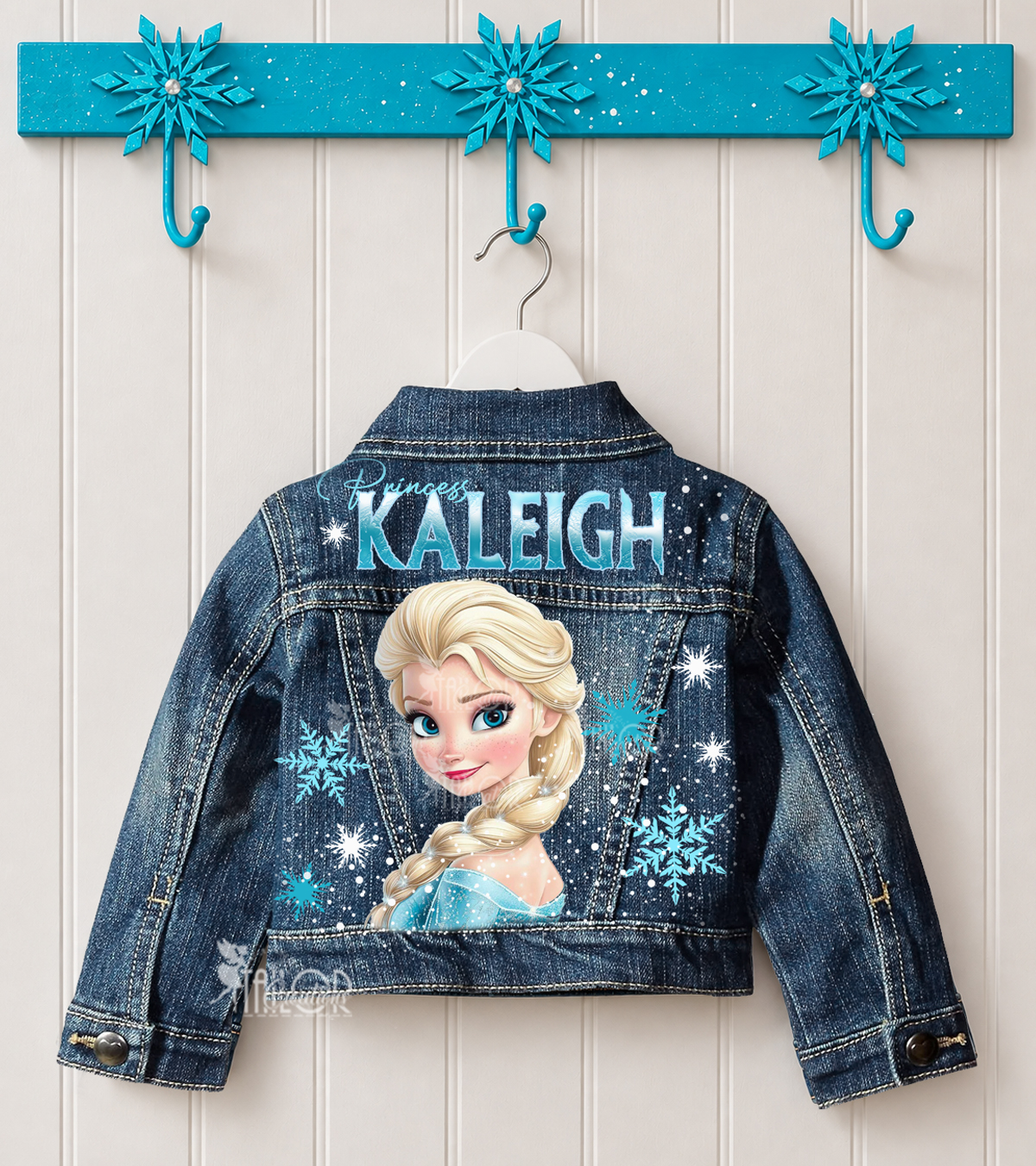 Frozen Elsa Ice Queen Denin Jacket - Disney Frozen Custom Name Jean Jacket Kids