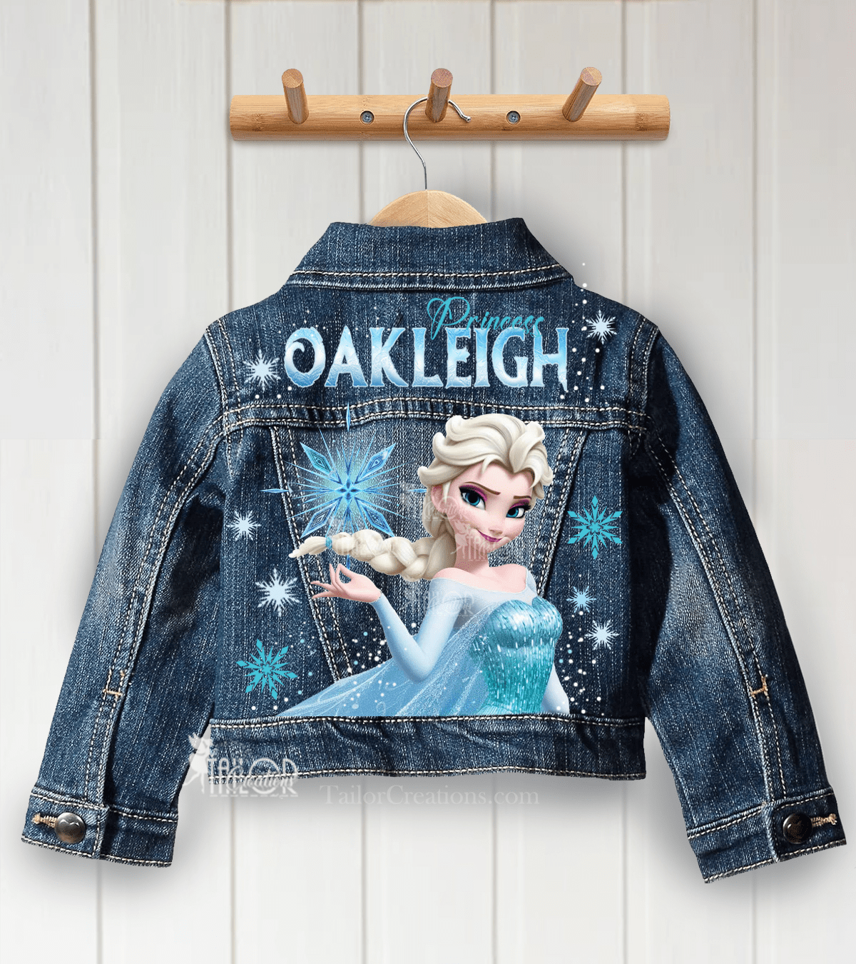 Frozen Elsa Ice Queen Denin Jacket - Disney Frozen Custom Name Jean Jacket Kids