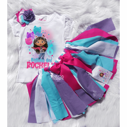gabby's dollhouse birthday dress Dreamworks, GABBY'S DOLLHOUSE cotton & tulle party dress, EUC, size 1, L:  43cm  DaisyChainClothing