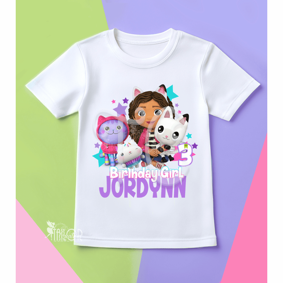 Gabbys Dollhouse Birthday Party Tee Shirt - Gabby Dollhouse Toddler Birthday Party Outfit Ideas