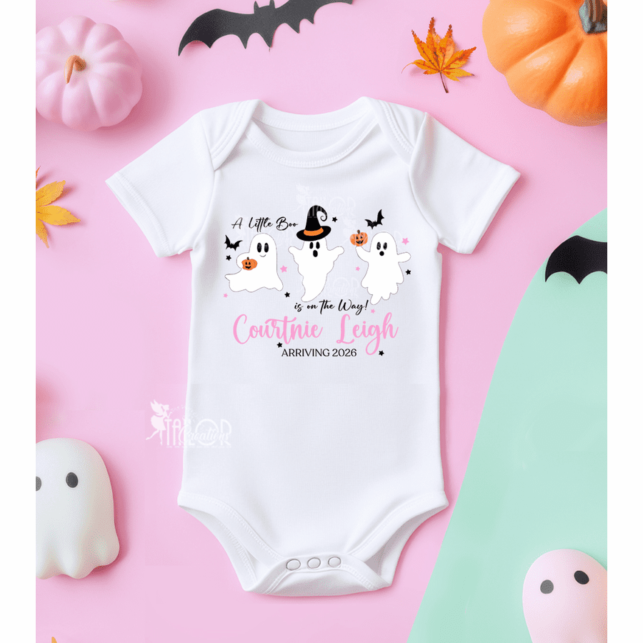 Halloween Baby Announcement Bodysuit - Ghost Boo Pregnancy Announcement Outfit Gift Set