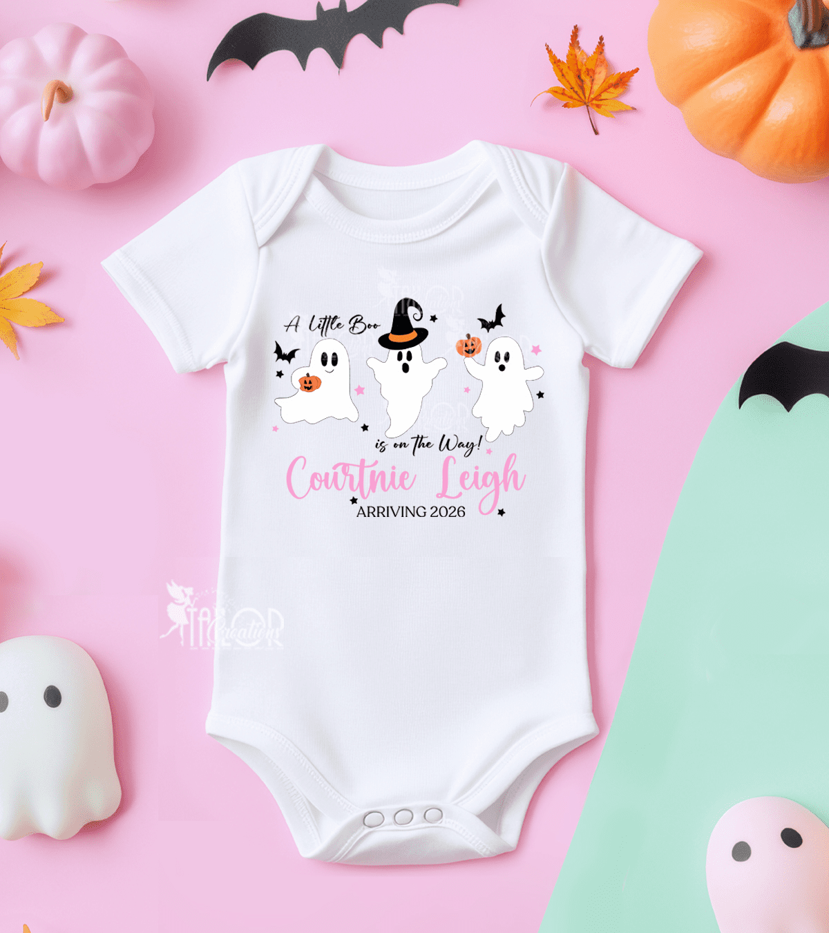 Halloween Baby Announcement Bodysuit - Ghost Boo Pregnancy Announcement Outfit Gift Set
