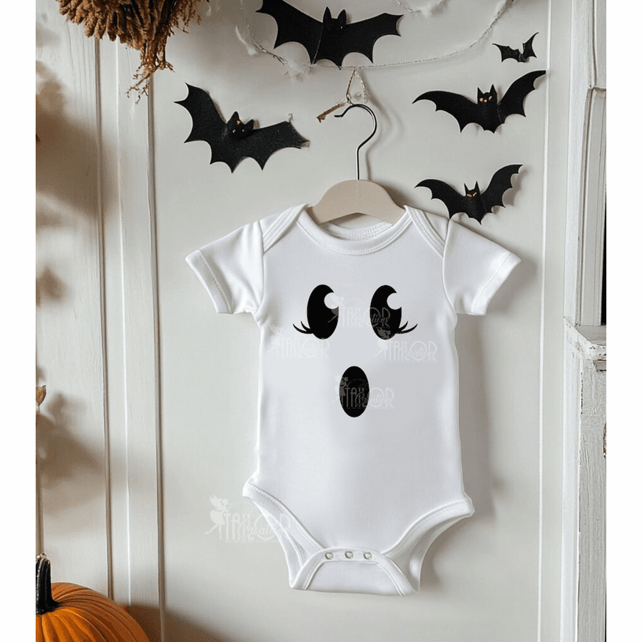 Ghost Face Halloween Costume Tutu - Ghost 1st Birthday Outfit Baby Toddler