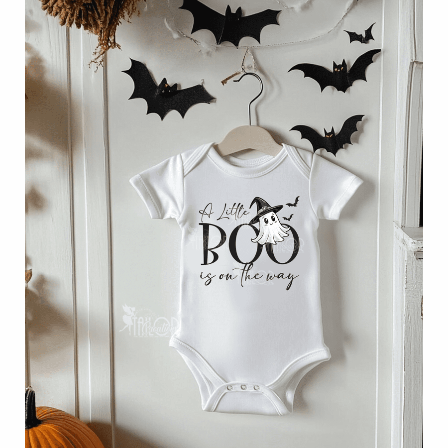 Ghost Halloween BOO Announcement Bodysuit - Boo Pregnancy Announcement Outfit Gift Set