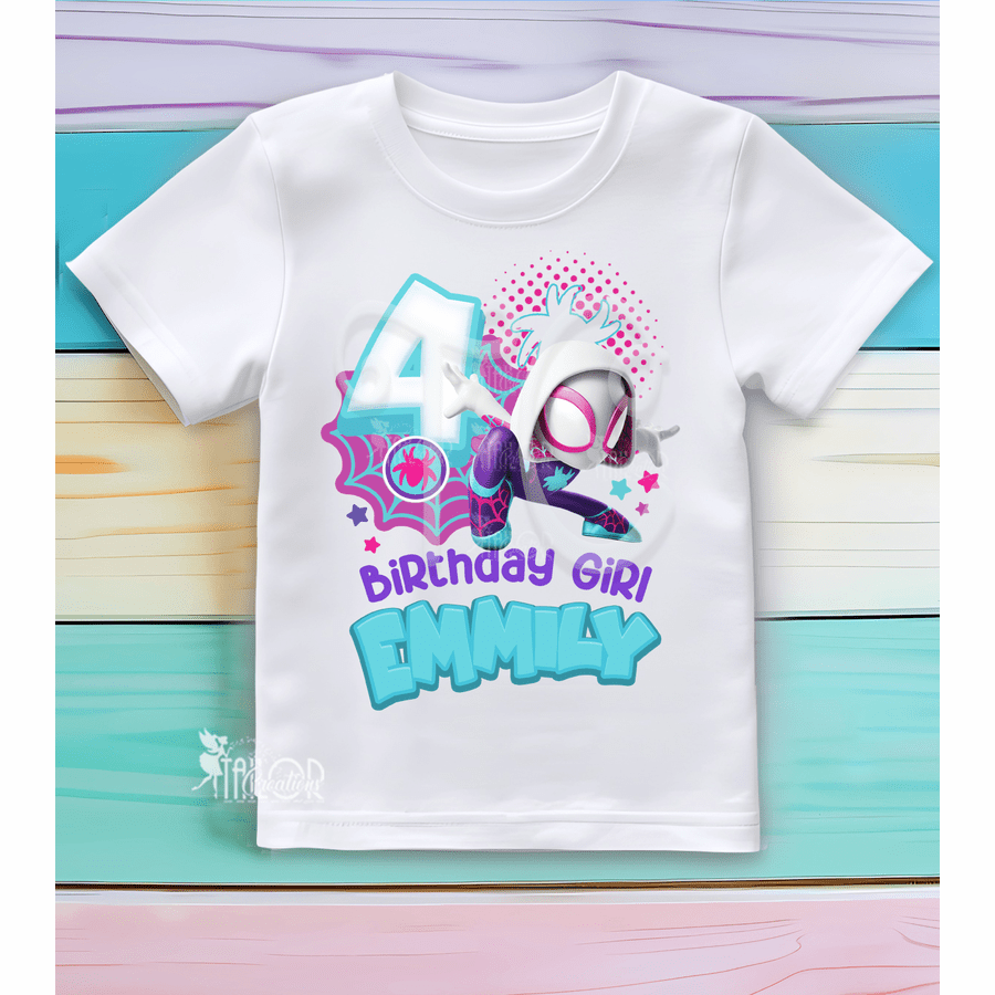 Ghost Spider Family Matching Birthday Tees Shirt - Disney Marvel Spidey Girl Birthday T Shirt