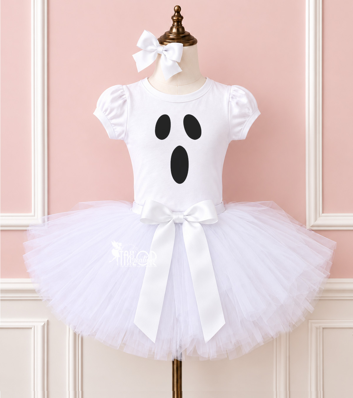 Ghost Tutu Dress Outfit - Custom Ghost Costume - Toddler Baby Girls Halloween Costume