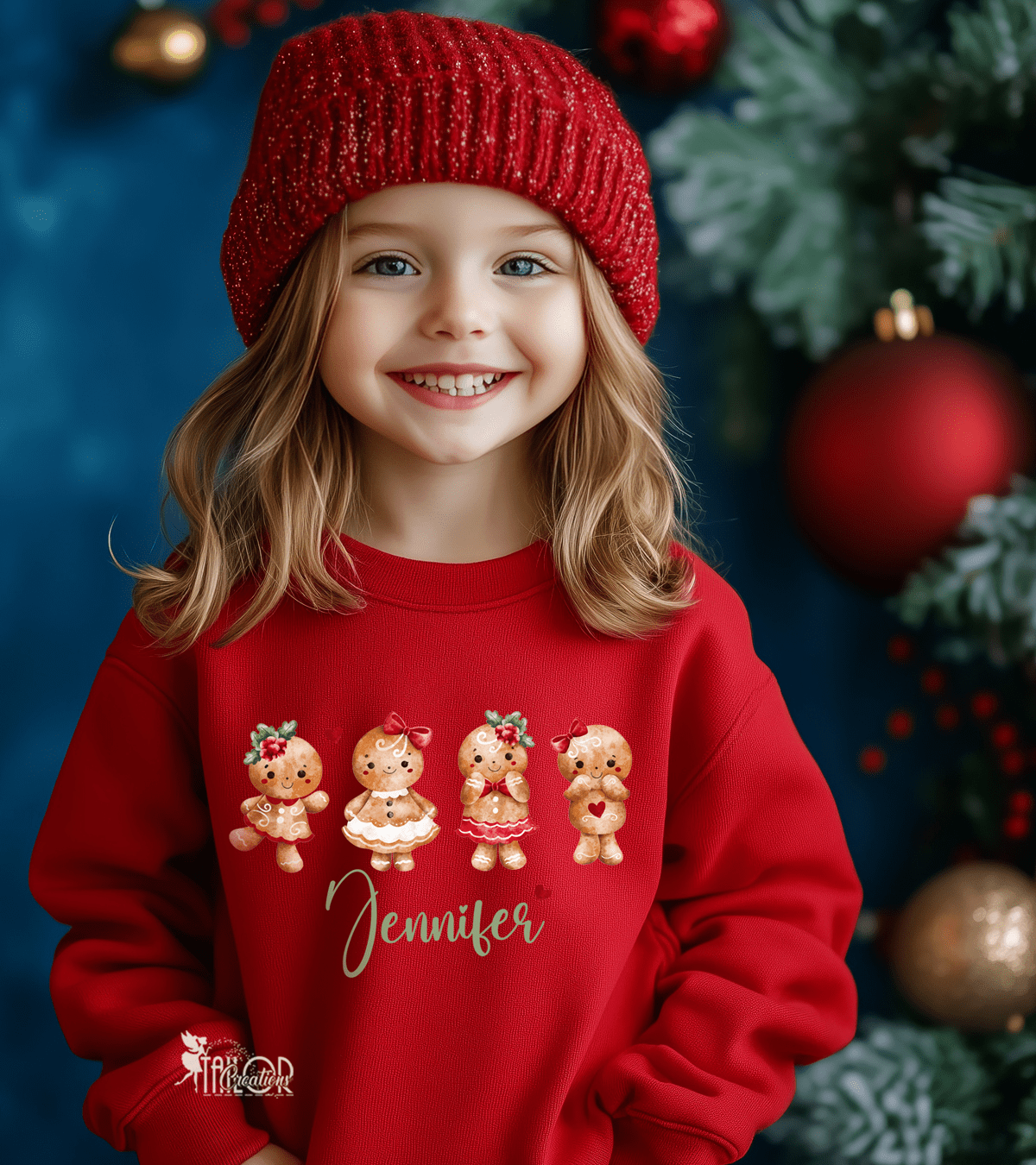 Gingerbread Christmas Name Tee Sweater Kids - Gingerbread Custom Sweatshirt Kids