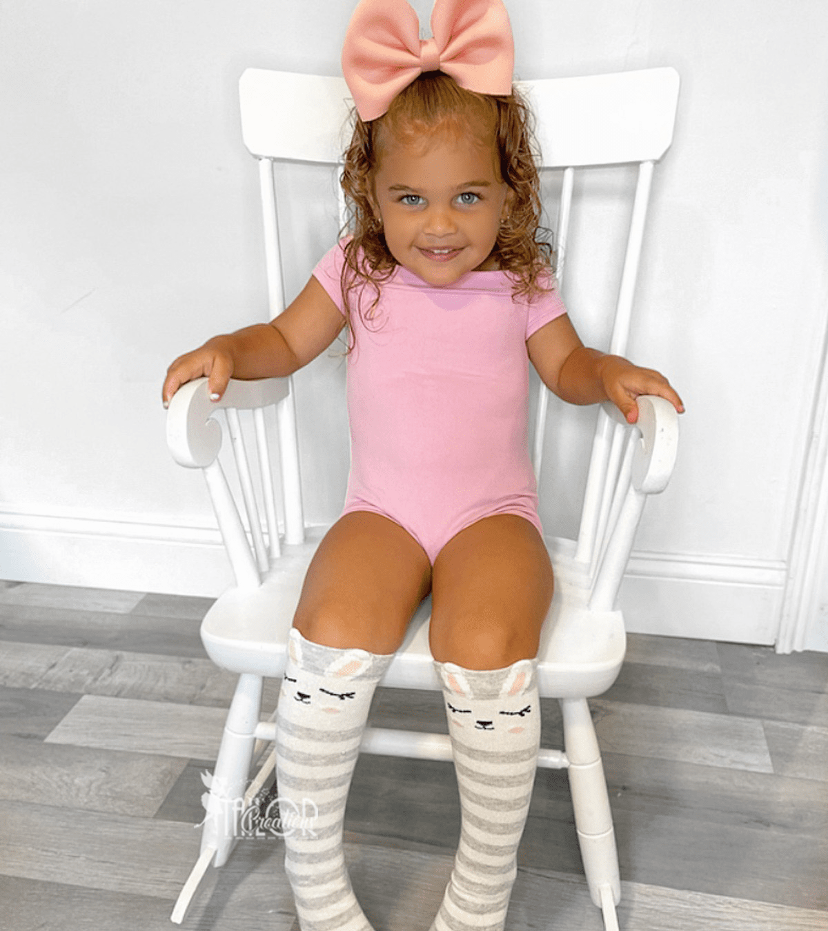 Gray and Pink Easter Bunny Knee High Socks – 3 Pair Toddler & Baby Girls Boutique Socks, Kids Animal Accessories