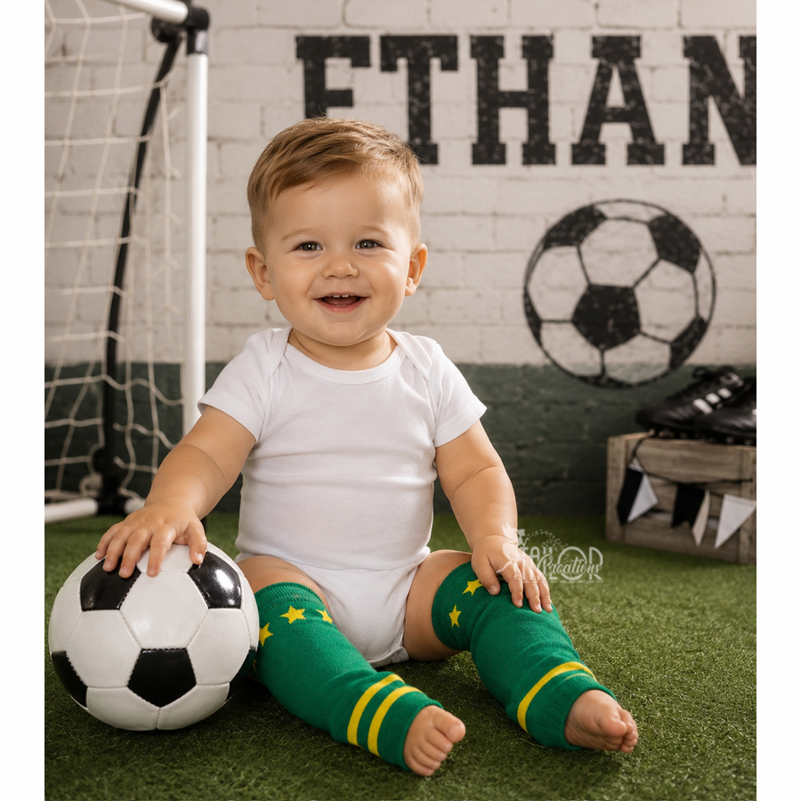 Green and Yellow Leg Warmers Toddler Baby - Sports Colors Football Leg Warmers Kids