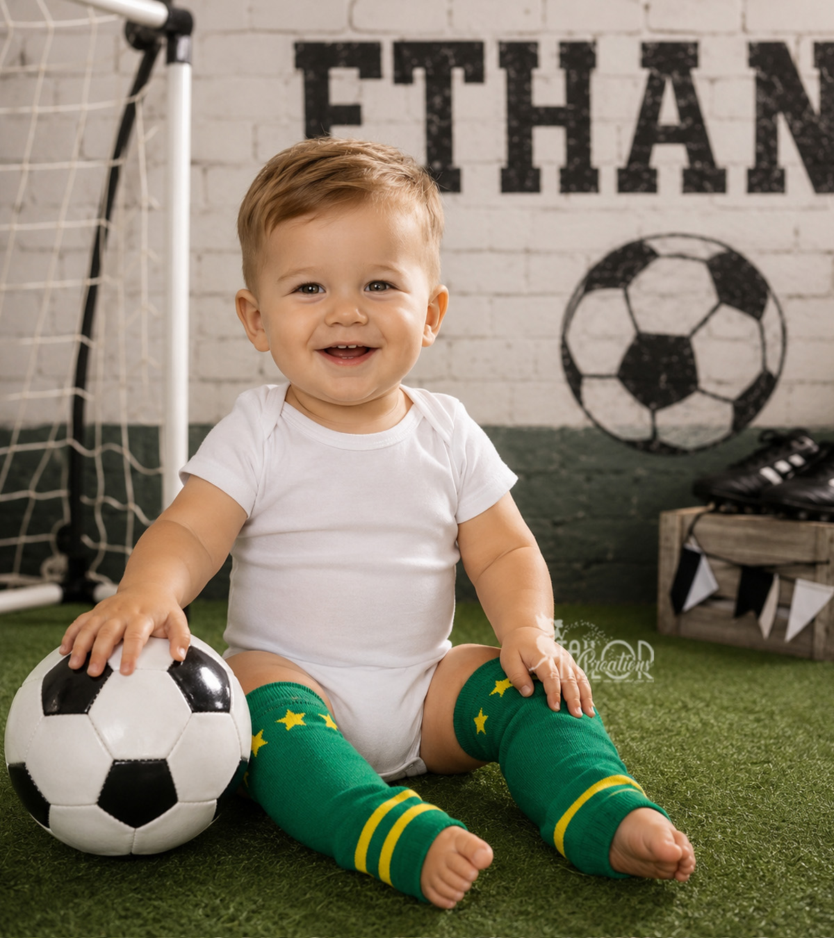 Green and Yellow Leg Warmers Toddler Baby - Sports Colors Football Leg Warmers Kids