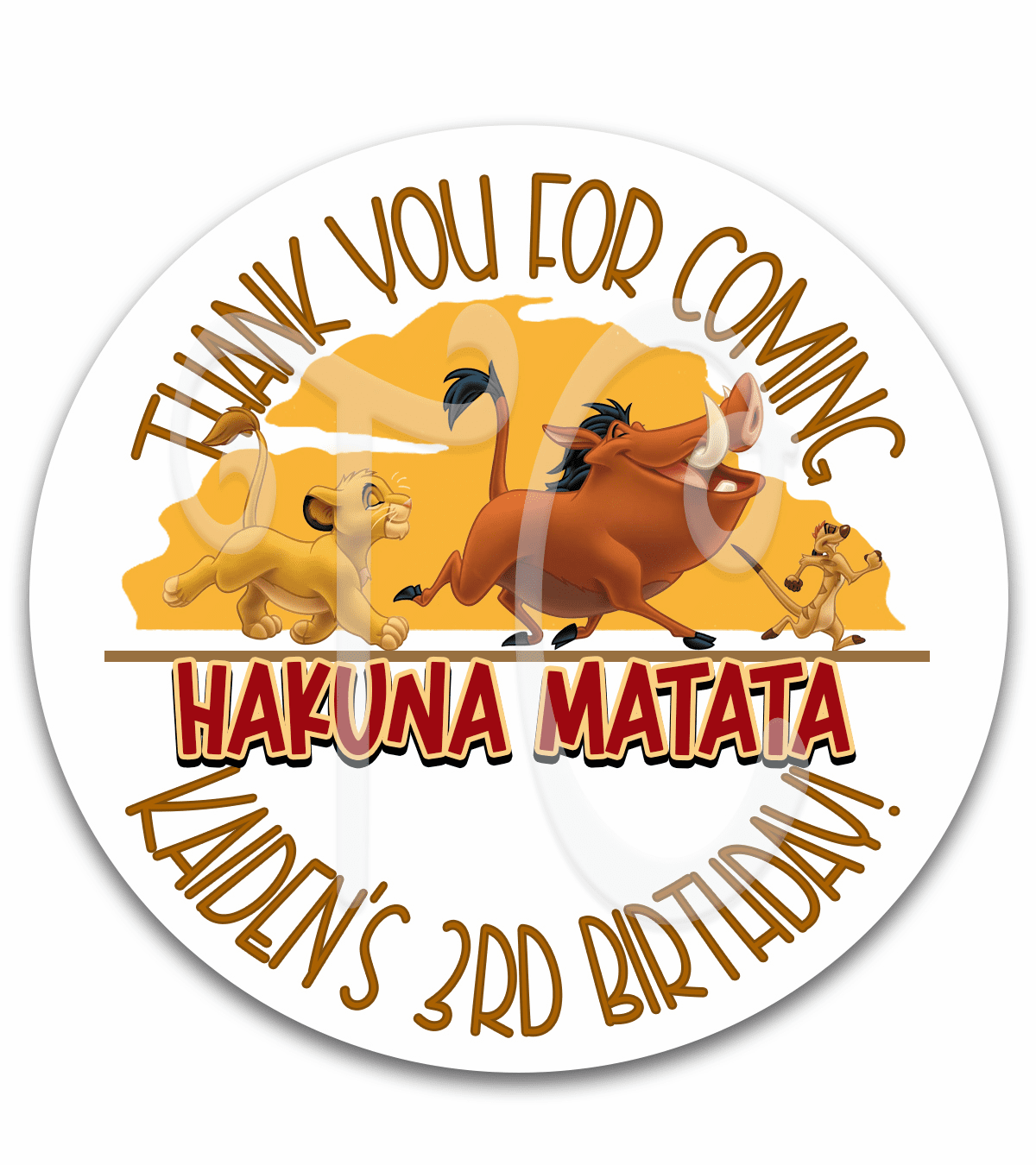Hakuna Matata Lion King Favor Stickers - Hakuna Matata Lion King Party Birthday Ideas