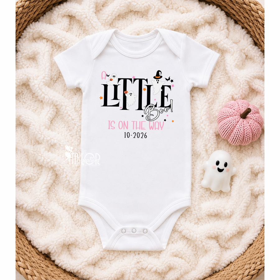 Halloween Baby Announcement Bodysuit - Ghost Boo Pregnancy Announcement Outfit Gift Set