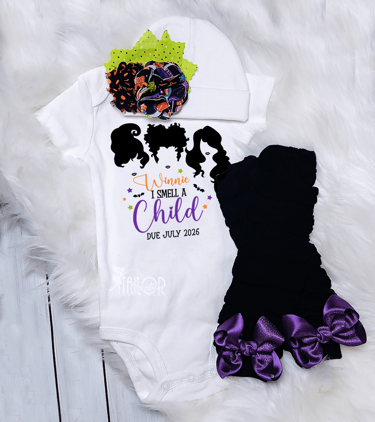 Halloween Baby Announcement Bodysuit - Winnie I Smell a Child Bodysuit Outfit Gift Box