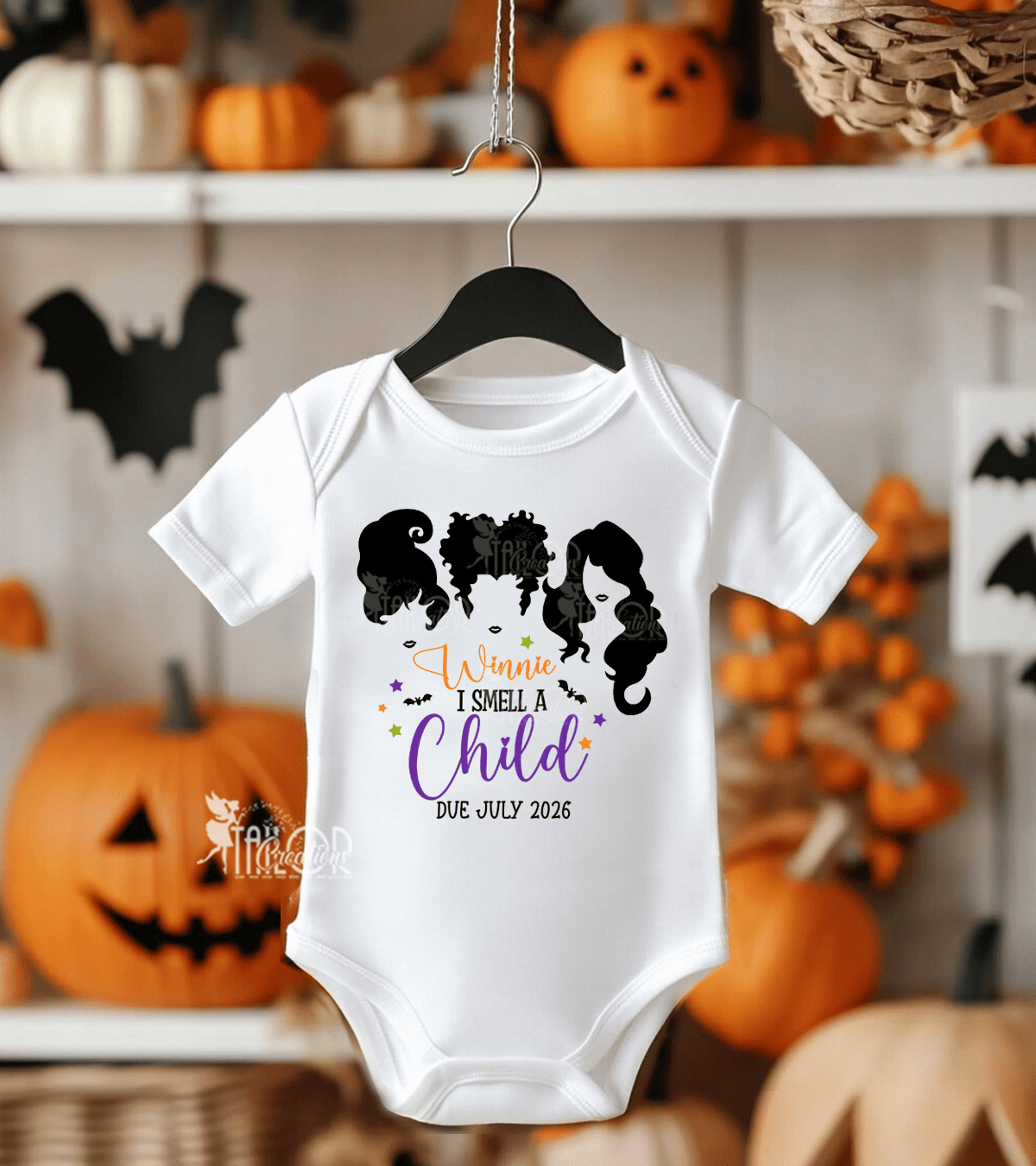 Halloween Baby Announcement Bodysuit - Winnie I Smell a Child Bodysuit Outfit Gift Box