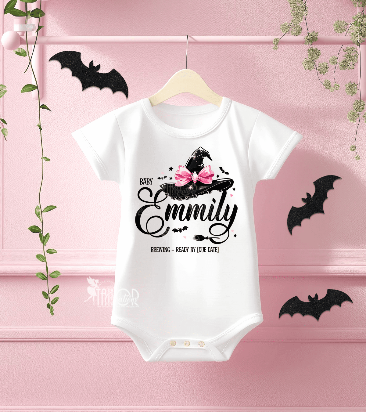 Halloween Baby Announcement Bodysuit - Witch Pregnancy Announcement Outfit Gift Set