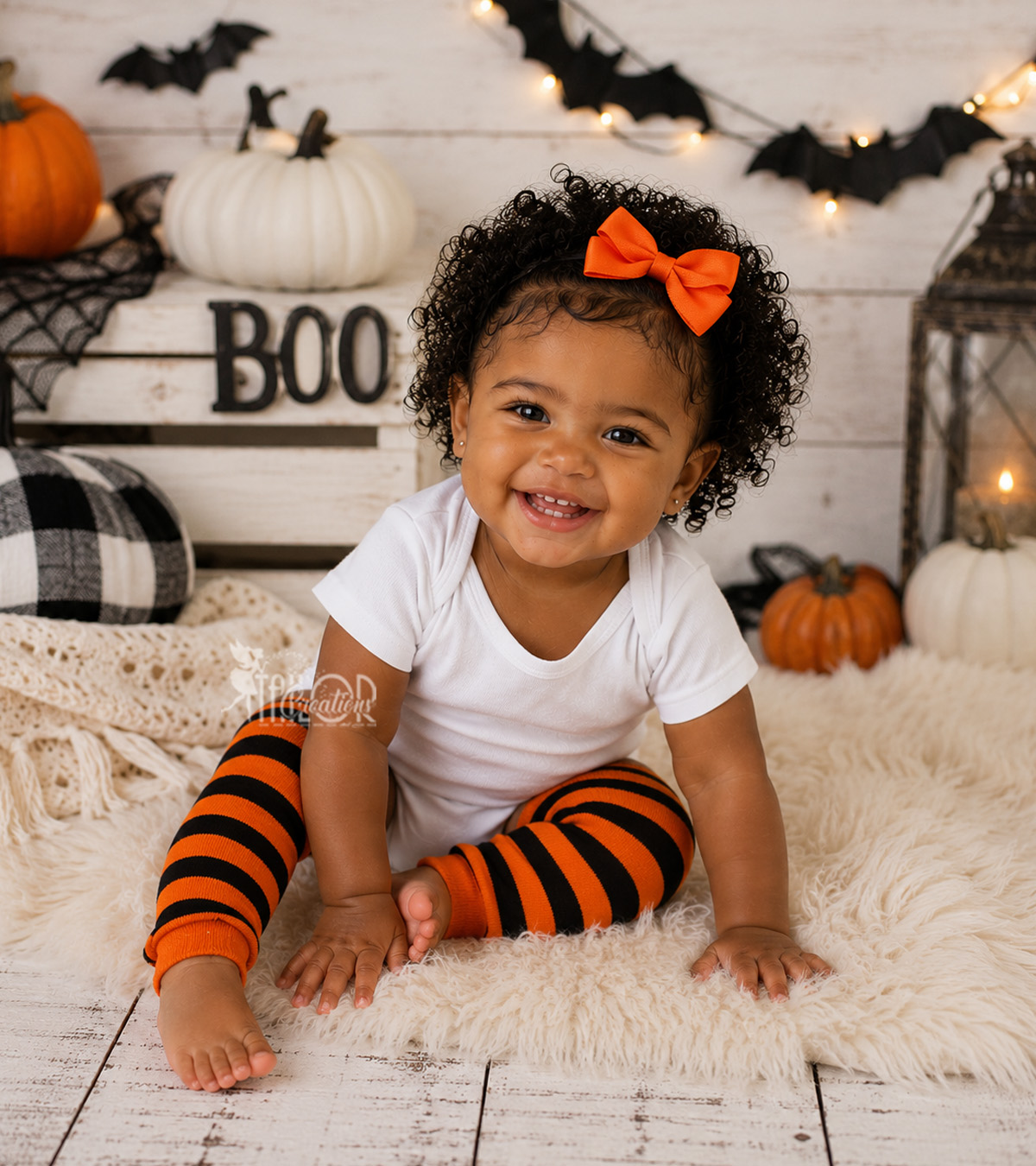 Halloween Black and Orange Striped Leg warmers - Neon Orange and Black Leg Warmers for Baby and Toddler Girls