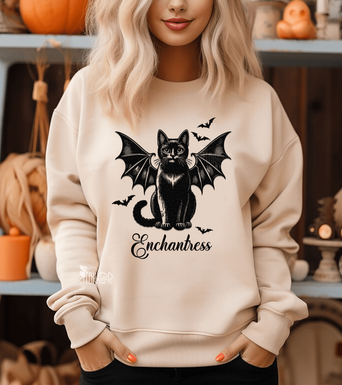 Halloween Black Cat Sweatshirt - Spooky Halloween Tee - Spooky Black Cat Sweatshirt