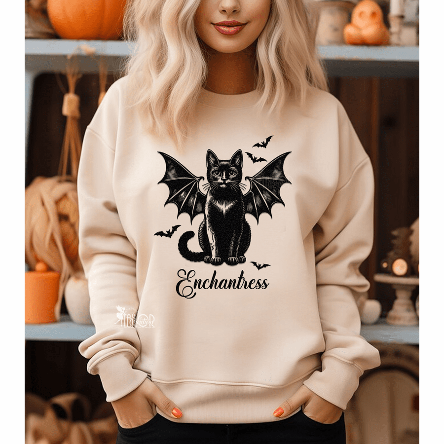 Halloween Black Cat Sweatshirt - Spooky Halloween Tee - Spooky Black Cat Sweatshirt