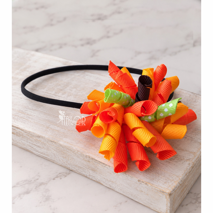 Halloween Pumpkin Korker Hair Clip for Toddler Girl - Fall Baby Girl Pumpkin Headband