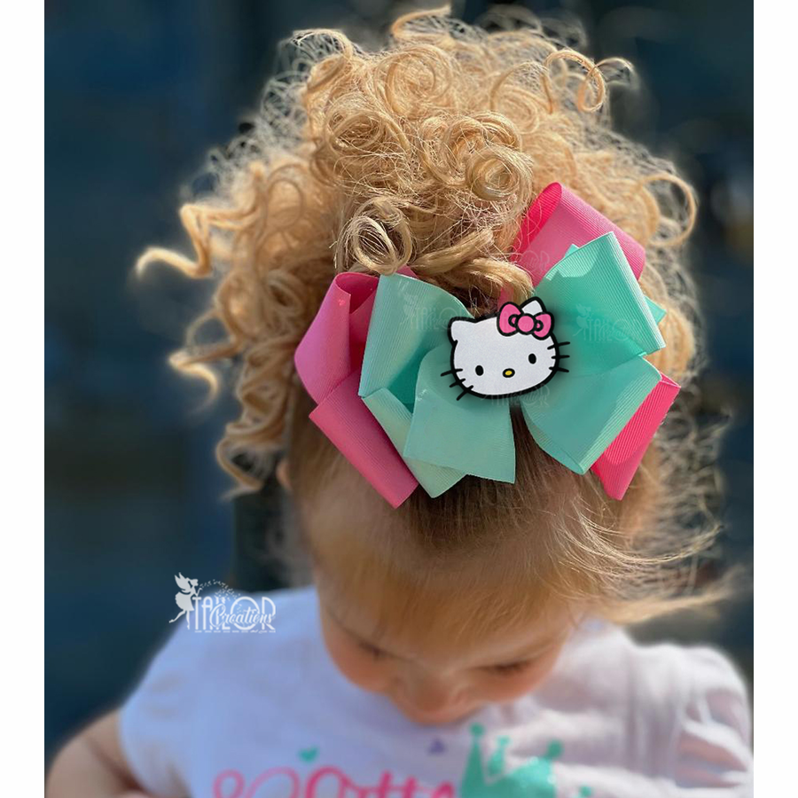 Hello Kitty Stacked Hair Bow for Toddler Girl Kids - Kawaii Hair Bow Character Choice