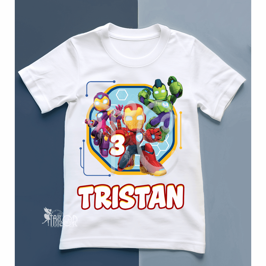 Iron man and His Awesome Friends Birthday Tee Shirt - Iron Man Birthday Party Outfit