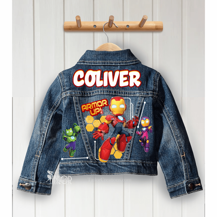 Iron Man and His Awesome Friends Jacket - Superhero Custom Name Jacket Toddler Kids