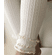 Ivory and Gold Bow Ruffle Leggings Toddler Girls - Fall Bow Ruffle Leggings for Girls