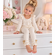 Ivory and Gold Bow Ruffle Leggings Toddler Kids - Fall Boutique Bow Ruffle Leggings for Girls