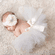 Ivory Infant Tutu Dress Set - Newborn Tutu and Headband Gift Set