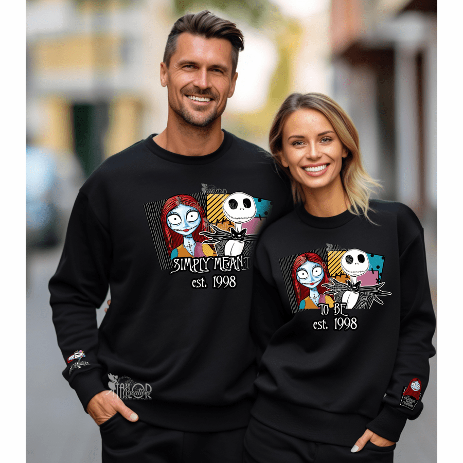 Jack and Sally Couple Matching Sweatshirts - Disney Jack Sally Personalized Couple Matching Costumes