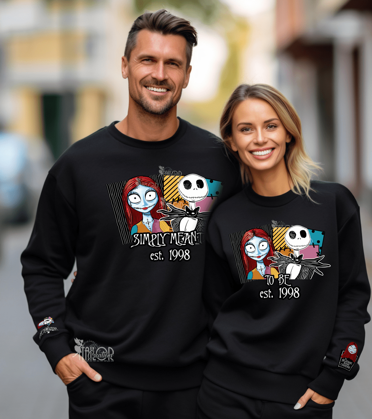 Jack and Sally Couple Matching Sweatshirts - Disney Jack Sally Personalized Couple Matching Costumes