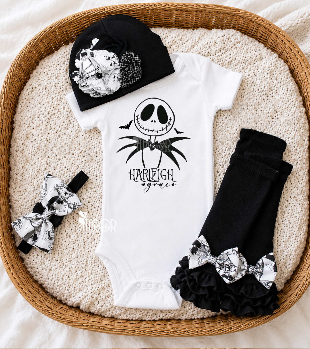 Jack Skellington Baby Girl Outfit Gift Box - Nightmare Before Christmas Baby Shower Gift