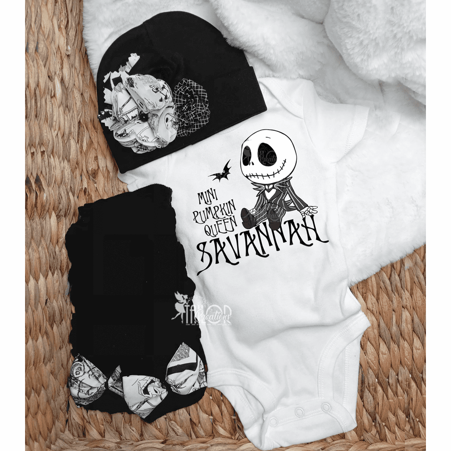 Jack Skellington Baby Girl Outfit Gift Box - Nightmare Before Christmas Baby Shower Gift