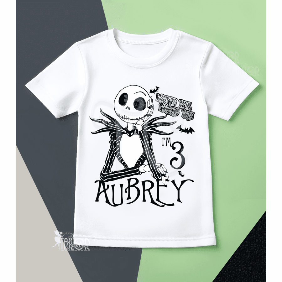 Jack Skellington Birthday Party Tee Shirt - Jack Skellington Inspired Outfit Toddler Kids 