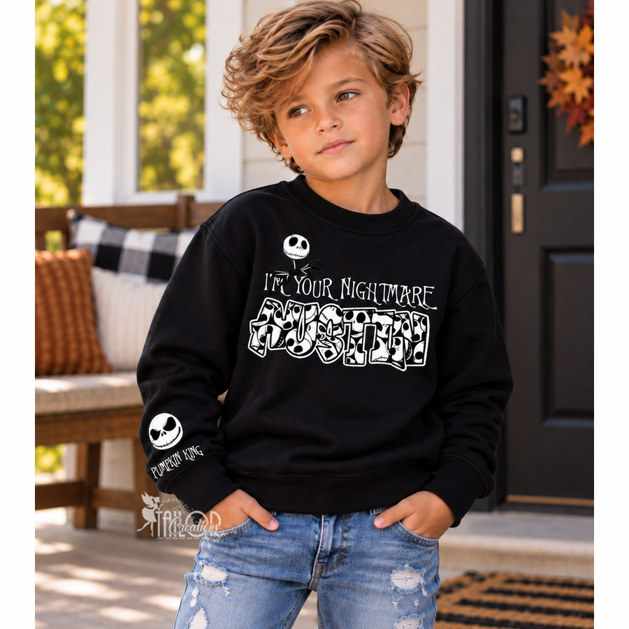 Jack Skellington Custom Sweatshirt Toddler Boy Kids - Nightmare Before Christmas Sweatshirt Kids