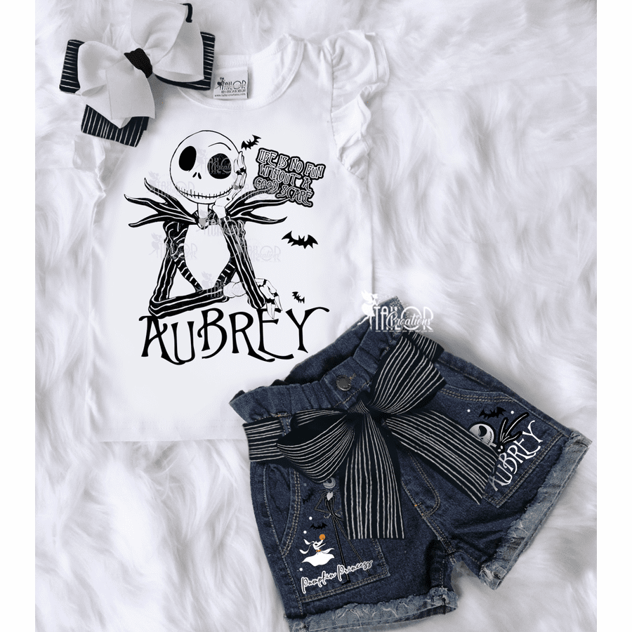Jack Skellington Inspired Outfit Baby Toddler - Nightmare Before Christmas Birthday Outfit