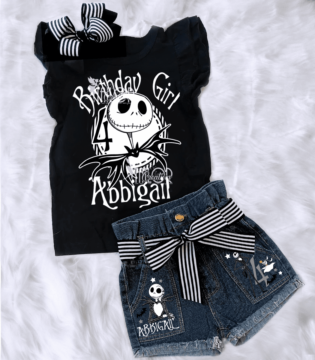 Jack Skellington Inspired Outfit for Girls - Nightmare Before Christmas Birthday Outfit
