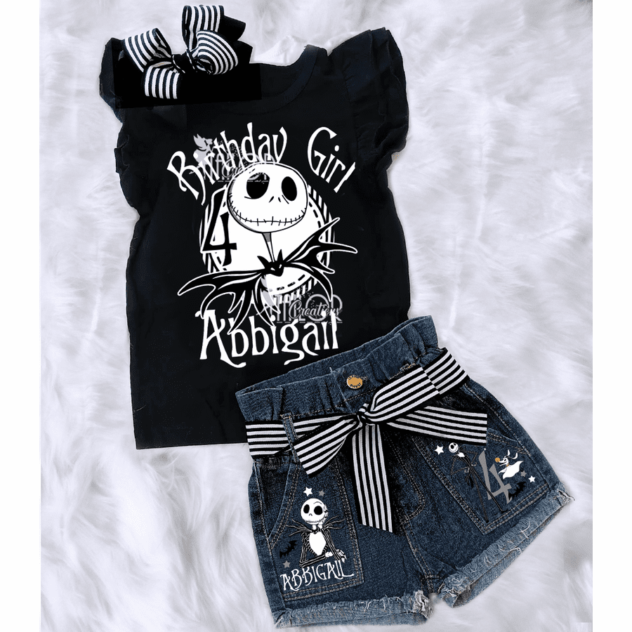 Jack Skellington Inspired Outfit for Girls - Nightmare Before Christmas Birthday Outfit