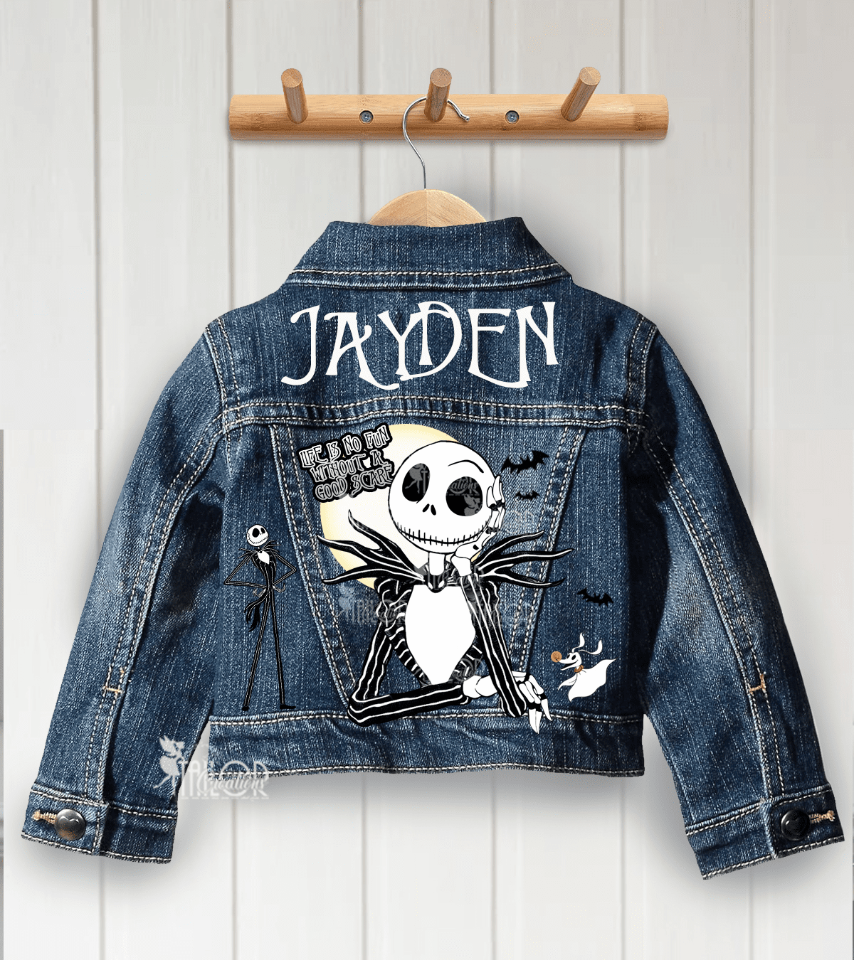 Jack Skellington Personalized Denim Jacket for Kids - Disney Nightmare Before Christmas Jacket