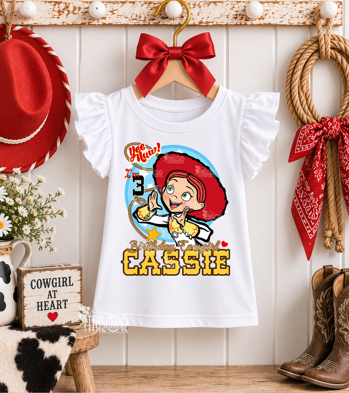 Jessie Cowgirl Toy Story Custom Birthday T Shirt - Cowgirl Birthday Outfit