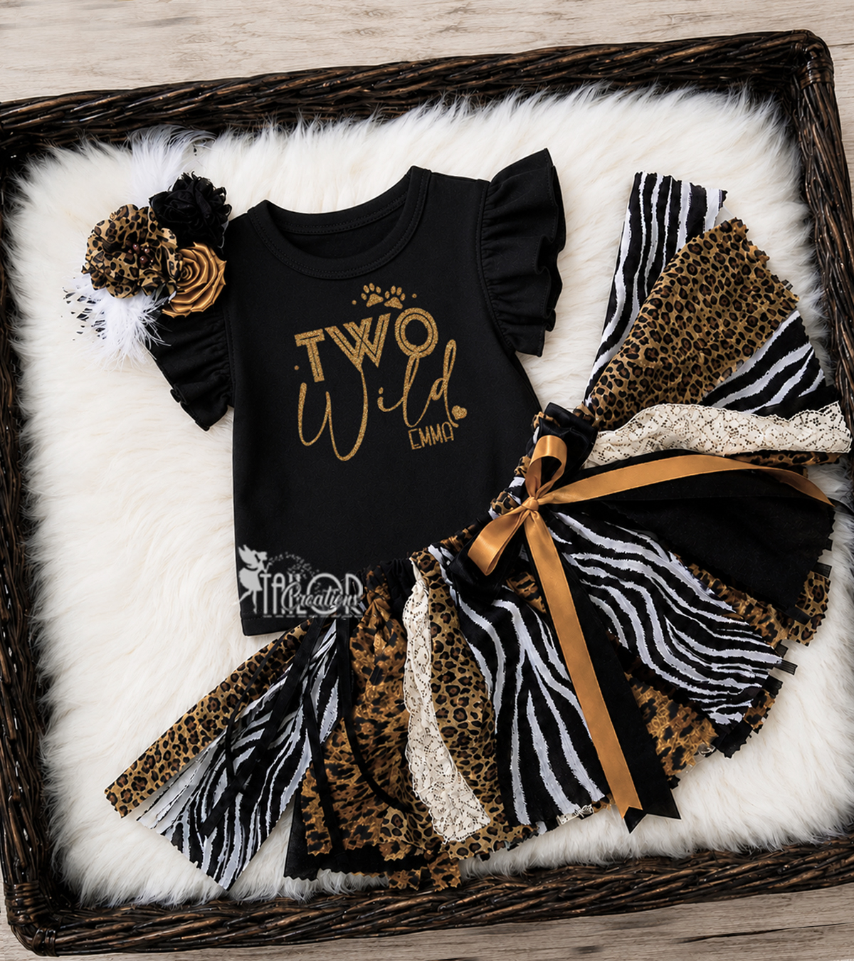 Jungle Theme Cheetah Birthday Tutu Outfit - Safari Wild One Birthday Dress Skirt Set
