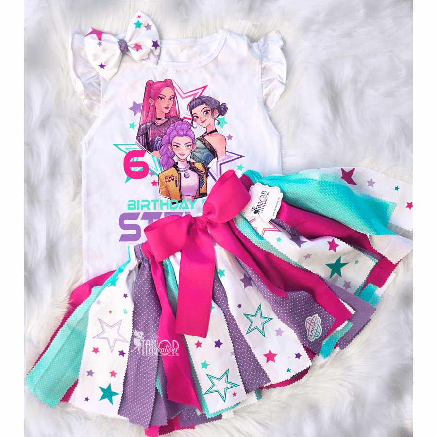 K Pop Demon Hunters Birthday Party Tutu Outfit - Huntrix K Pop Demon Hunters Birthday Outfit Ideas