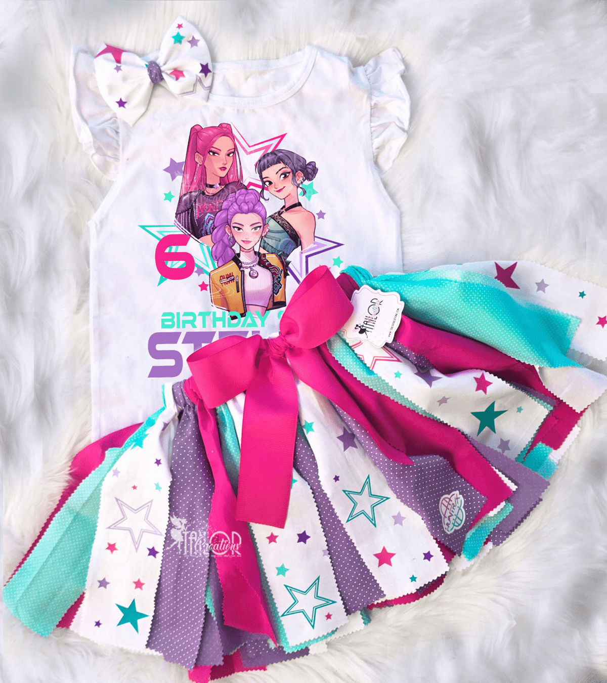 K Pop Demon Hunters Birthday Party Tutu Outfit - Huntrix K Pop Demon Hunters Birthday Outfit Ideas