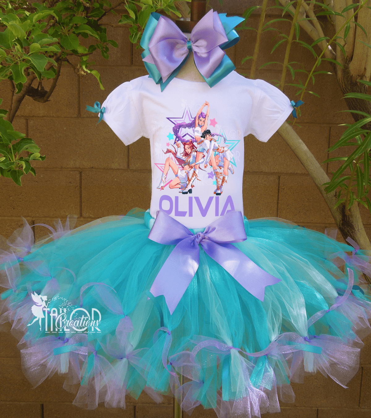 K Pop Demon Hunters Birthday Tutu Dress Outfit - Huntrix K Pop Demon Hunters Custom Outfit Kids