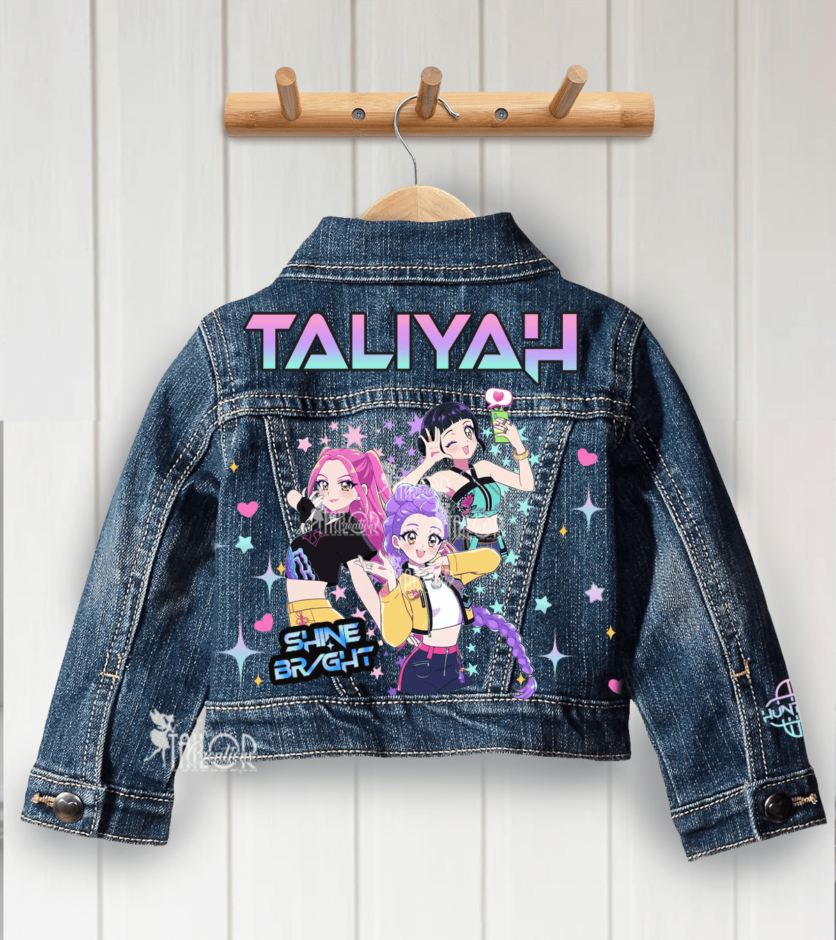 K Pop Demon Hunters Denim Jacket - Huntrix K Pop Demon Hunters Fan Gift