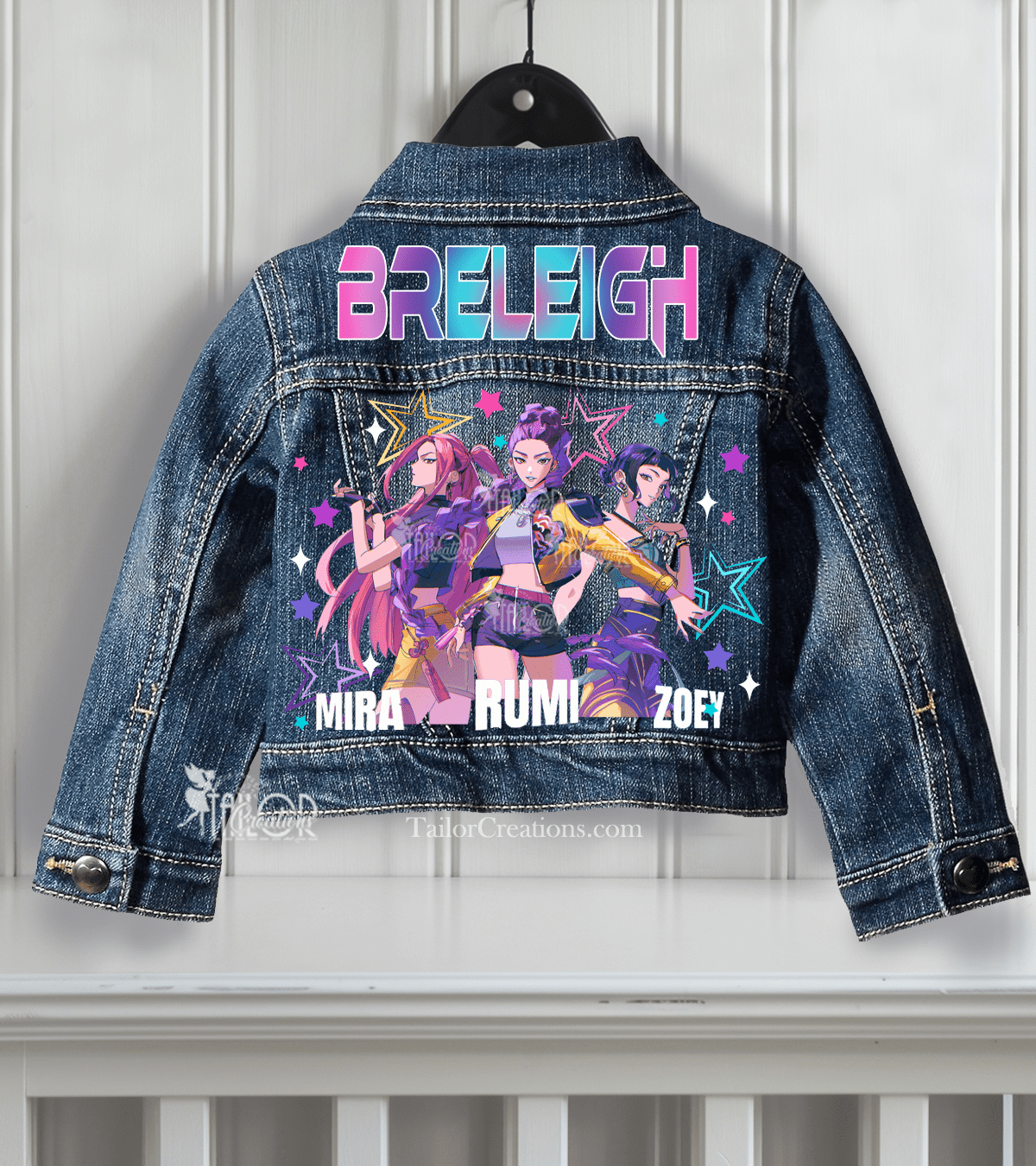 K Pop Demon Hunters Denim Jacket - Huntrix K Pop Demon Hunters Fan Gift