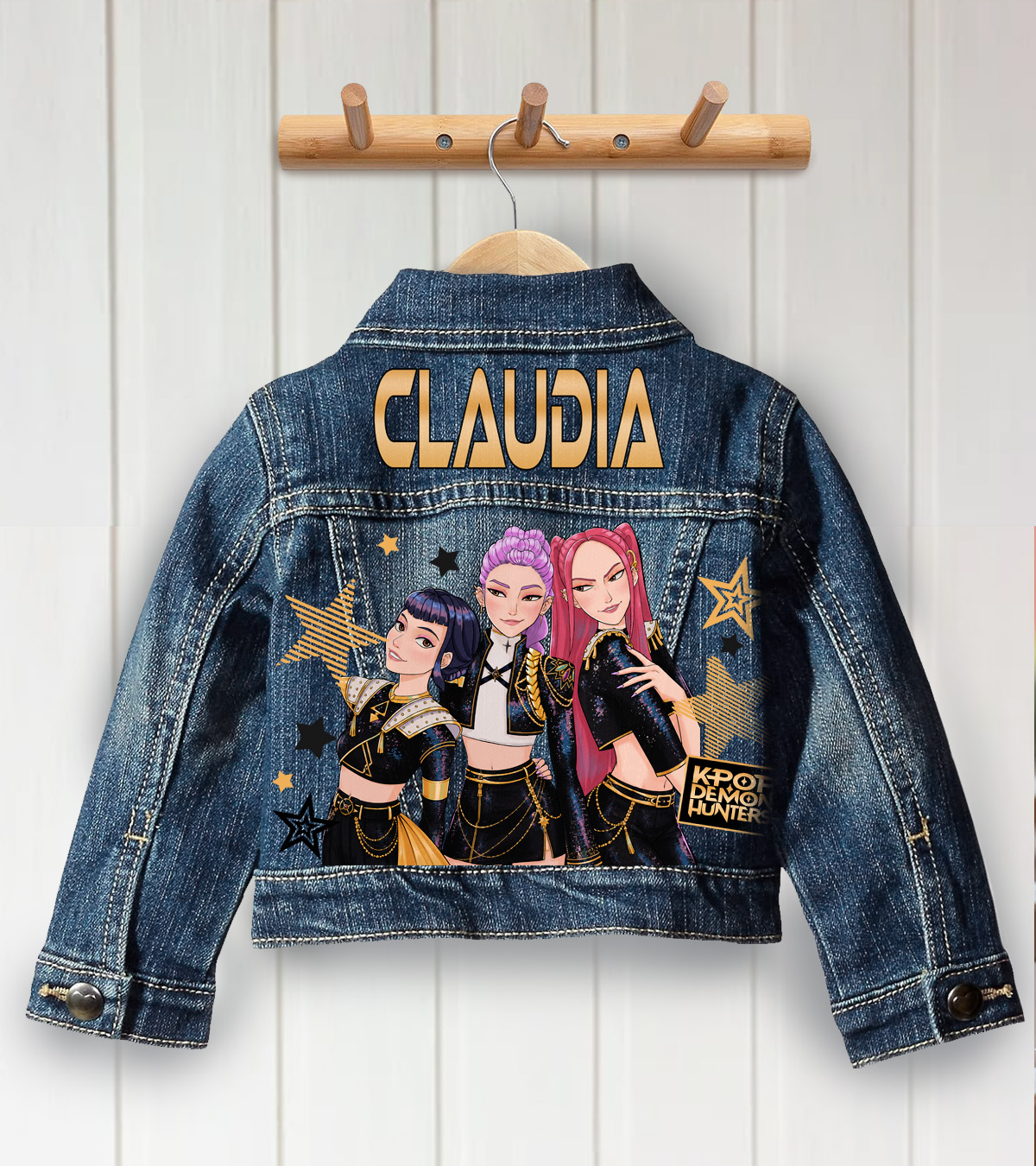 K Pop Golden Demon Hunters Denim Jacket - Huntrix K Pop Demon Hunters Fan Gift
