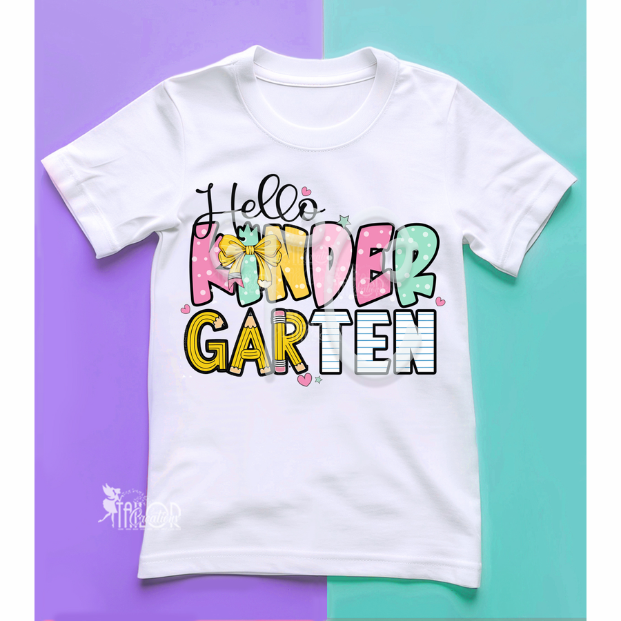 Kindergarten First Day Custom School Tee Shirt - First Day of School Outfit Ideas for Girls