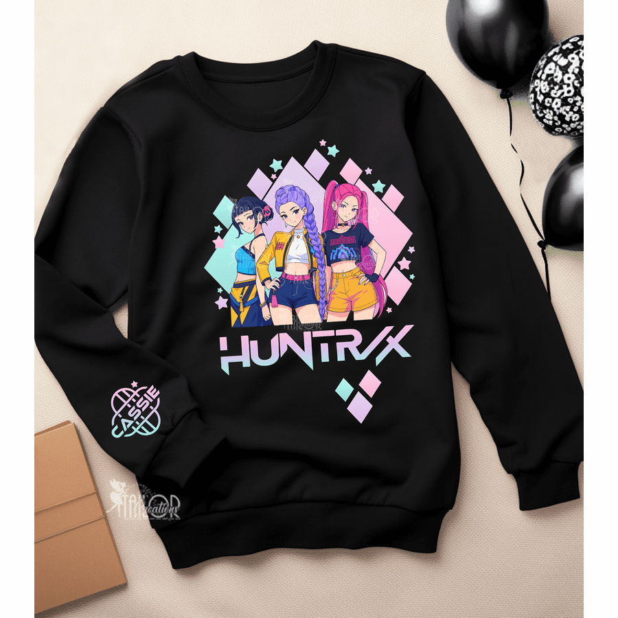 Kpop Demon Hunter Sweatshirt Kids - Huntrix Girl Sweatshirt Crewneck Gift Idea